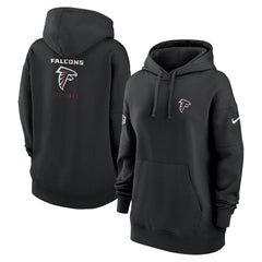 Atlanta Falcons Women's 2023 Sideline Club Fleece Pullover Hoodie Black | Nike for Sale