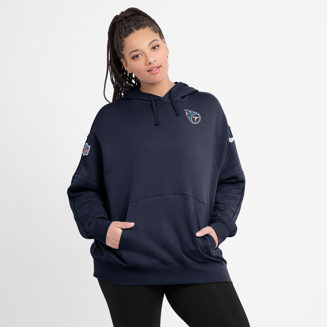 Tennessee Titans Women's 2023 Sideline Club Fleece Pullover Hoodie Navy | Nike for Sale