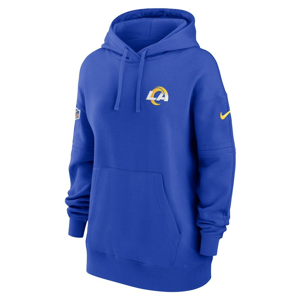 Los Angeles Rams Women's 2023 Sideline Club Fleece Pullover Hoodie Royal | Nike for Sale