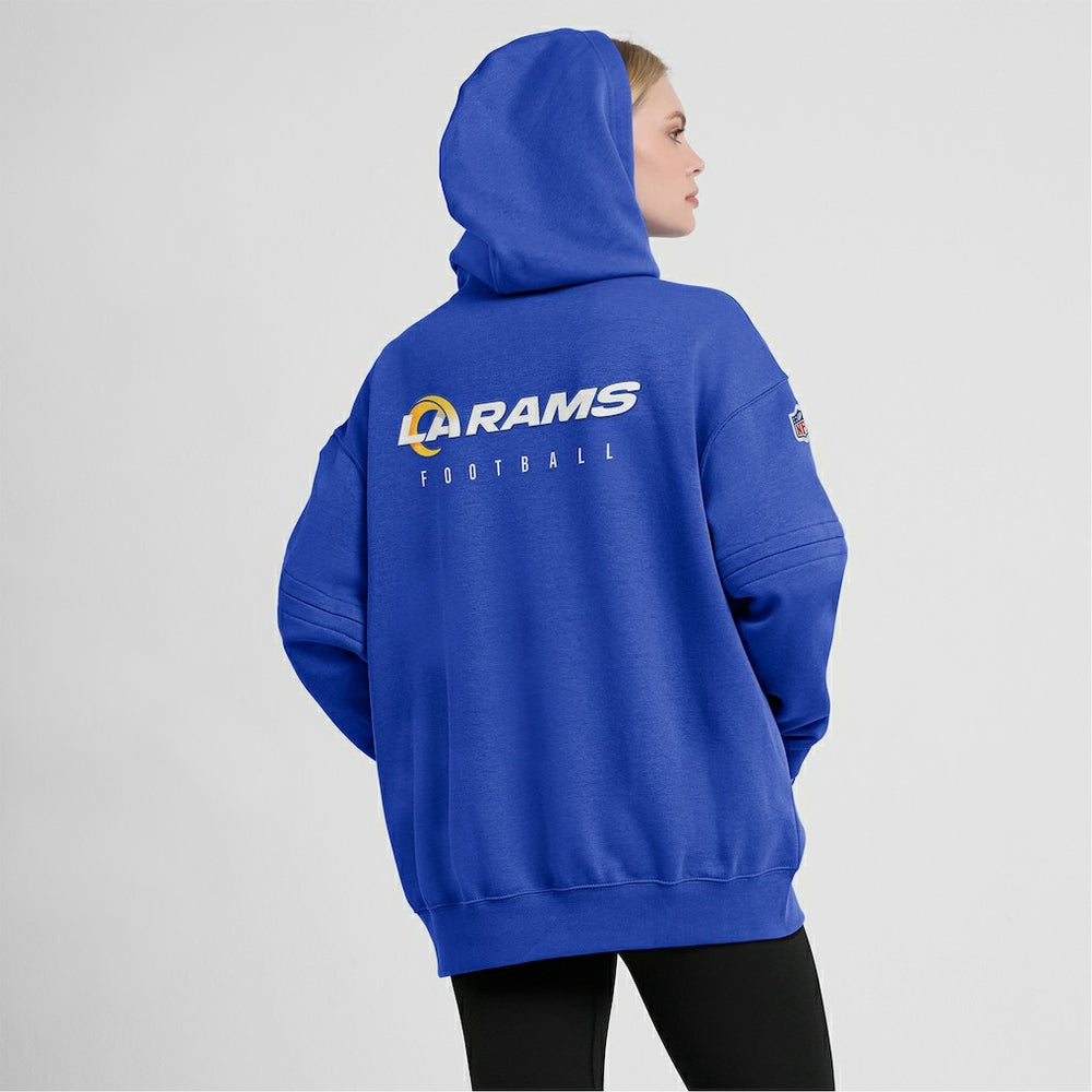 Los Angeles Rams Women's 2023 Sideline Club Fleece Pullover Hoodie Royal | Nike for Sale