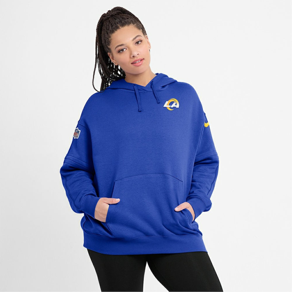 Los Angeles Rams Women's 2023 Sideline Club Fleece Pullover Hoodie Royal | Nike for Sale