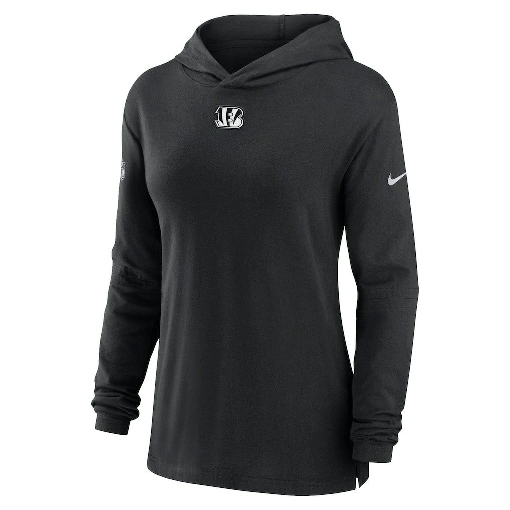 Cincinnati Bengals Women's Sideline Performance Long Sleeve Hoodie T-Shirt Black | Nike for Sale