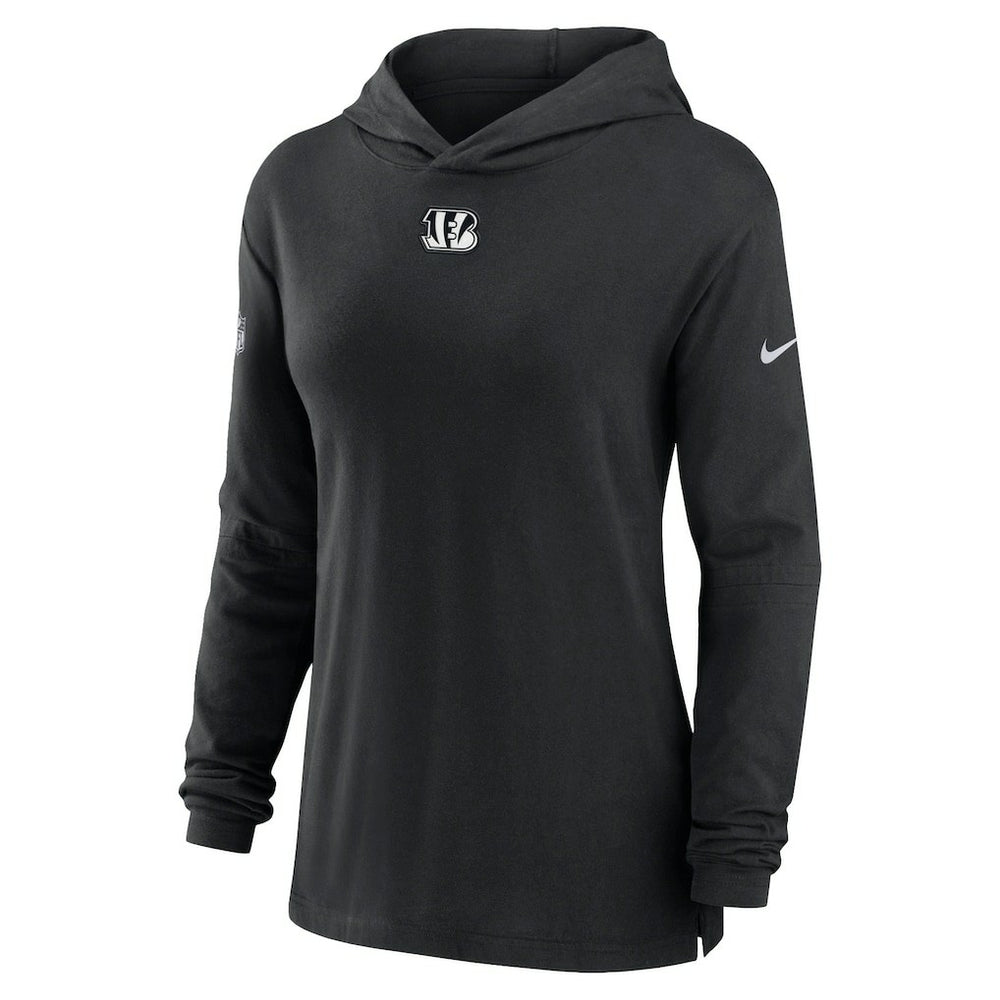 Cincinnati Bengals Women's Sideline Performance Long Sleeve Hoodie T-Shirt Black | Nike for Sale