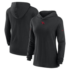 Arizona Cardinals Women's Sideline Performance Long Sleeve Hoodie T-Shirt Black | Nike for Sale