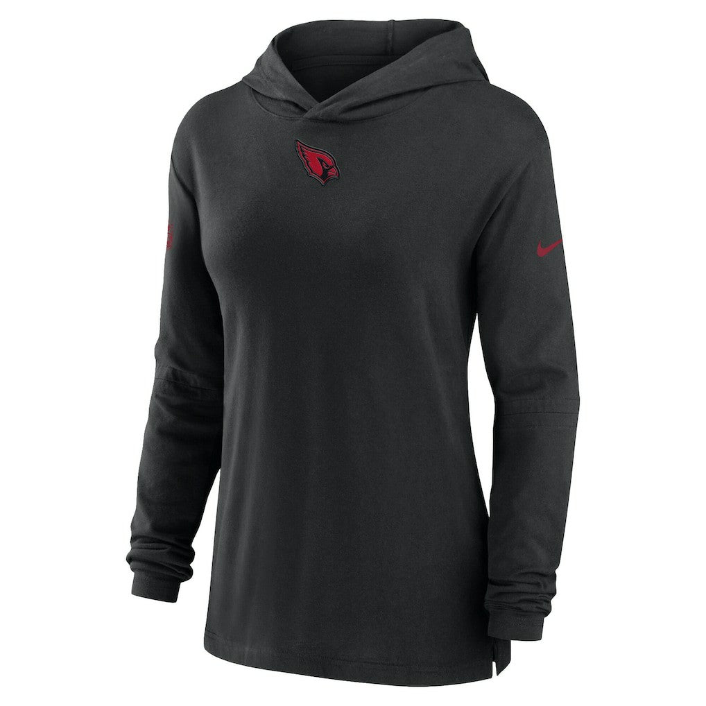 Arizona Cardinals Women's Sideline Performance Long Sleeve Hoodie T-Shirt Black | Nike for Sale