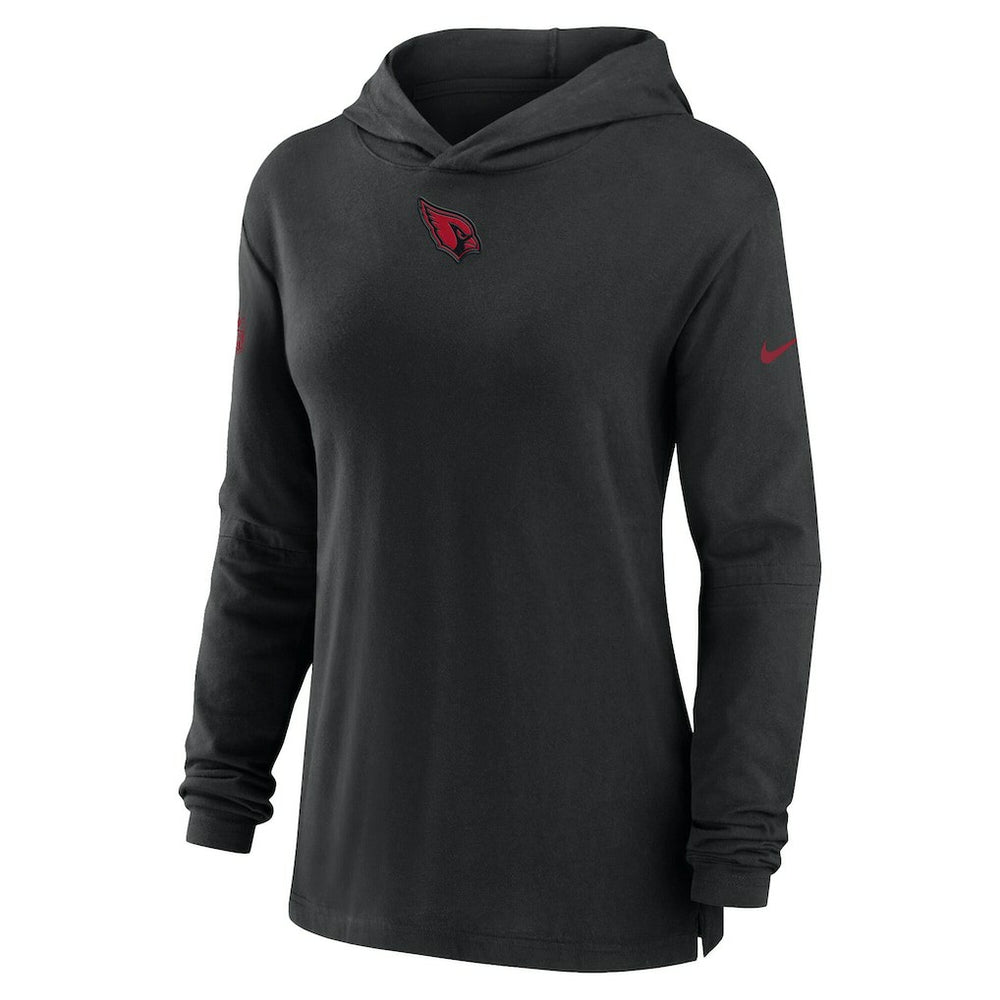 Arizona Cardinals Women's Sideline Performance Long Sleeve Hoodie T-Shirt Black | Nike for Sale