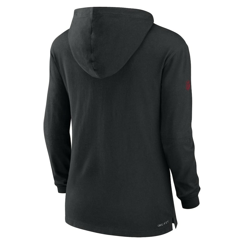 Arizona Cardinals Women's Sideline Performance Long Sleeve Hoodie T-Shirt Black | Nike for Sale