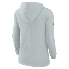 Las Vegas Raiders Women's Sideline Performance Long Sleeve Hoodie T-Shirt Silver | Nike for Sale