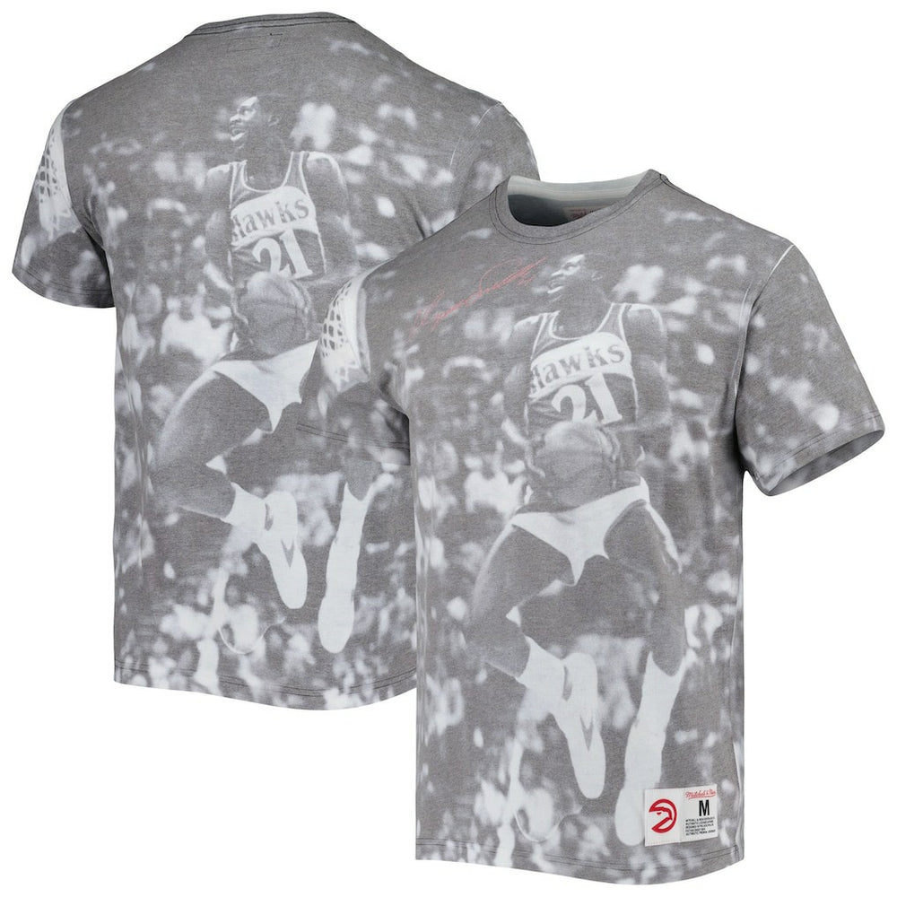 Dominique Wilkins Atlanta Hawks Above The Rim T-Shirt Heather Gray - NBA