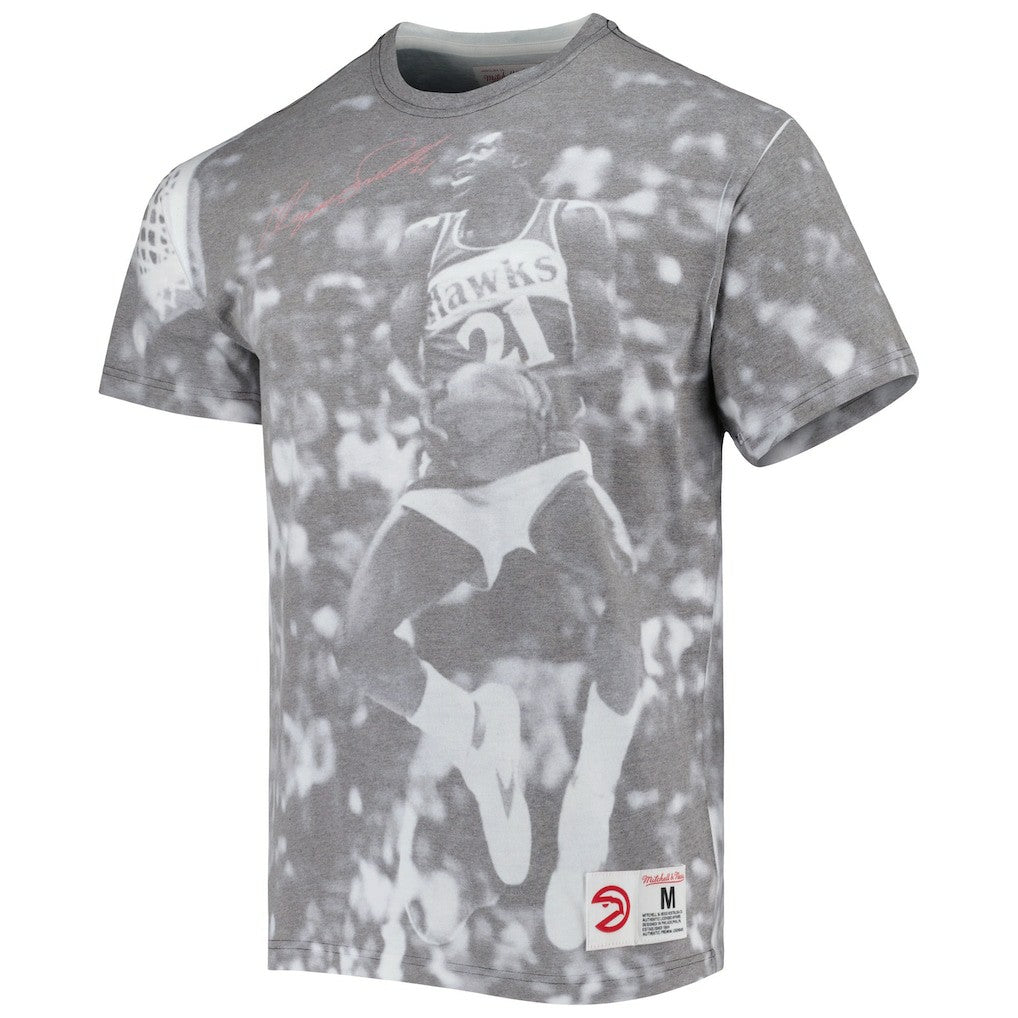 Dominique Wilkins Atlanta Hawks Above The Rim T-Shirt Heather Gray - NBA