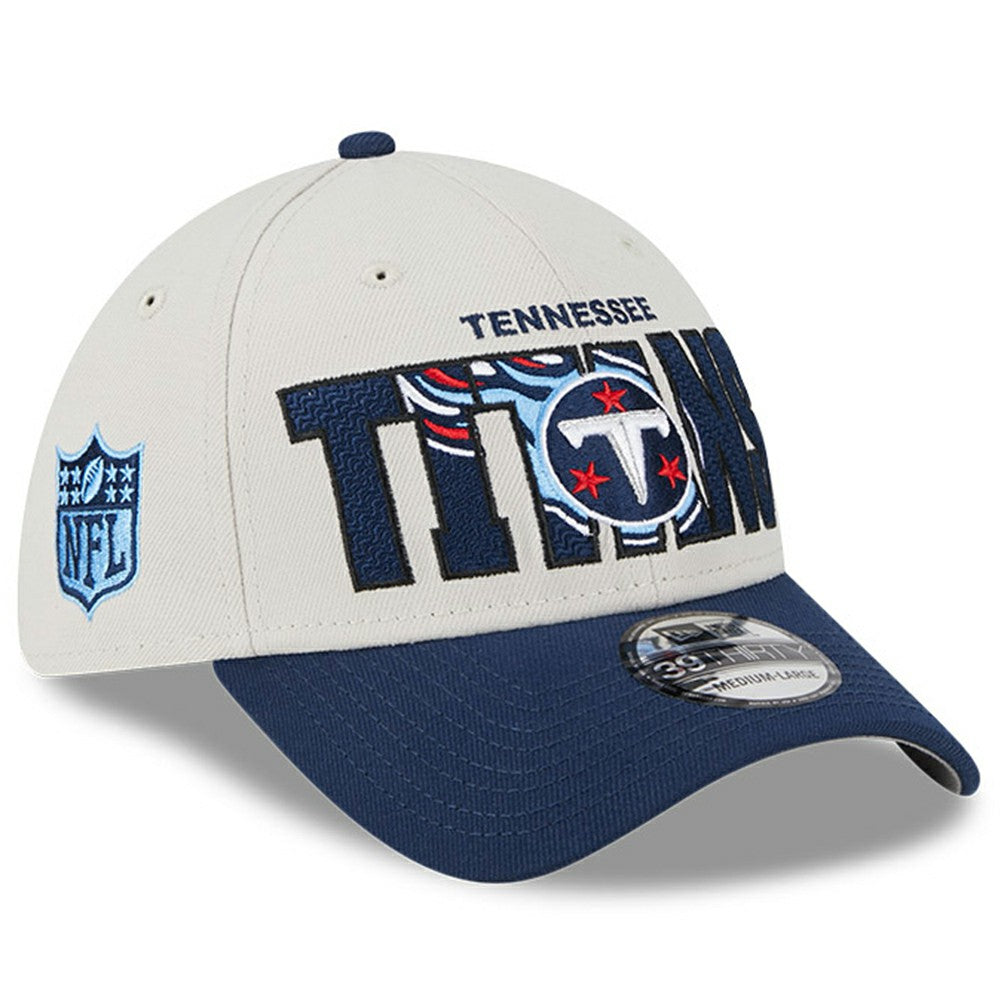 Tennessee Titans New Era 2023 NFL Draft 39THIRTY Flex Hat Stone/Navy | NFL
