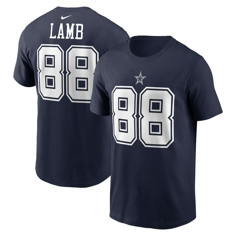 CeeDee Lamb Dallas Cowboys Player Name & Number T-Shirt Navy | Nike for Sale