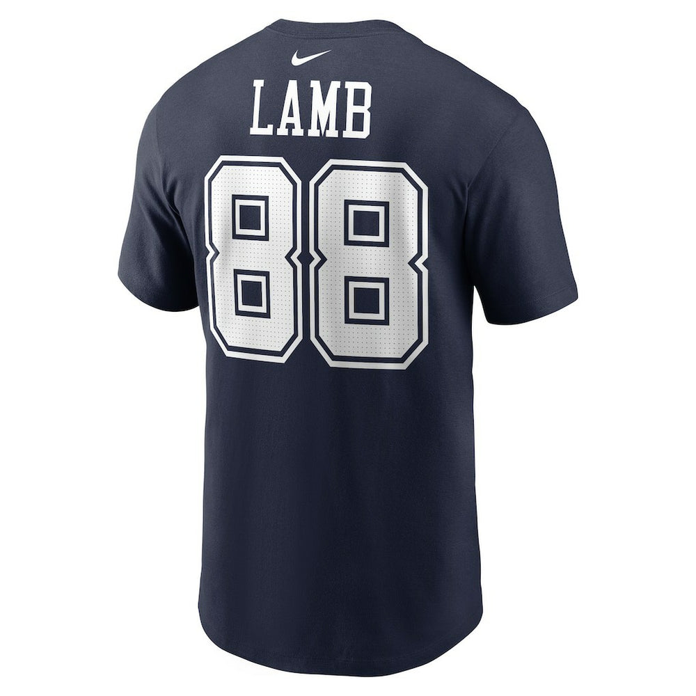 CeeDee Lamb Dallas Cowboys Player Name & Number T-Shirt Navy | Nike for Sale