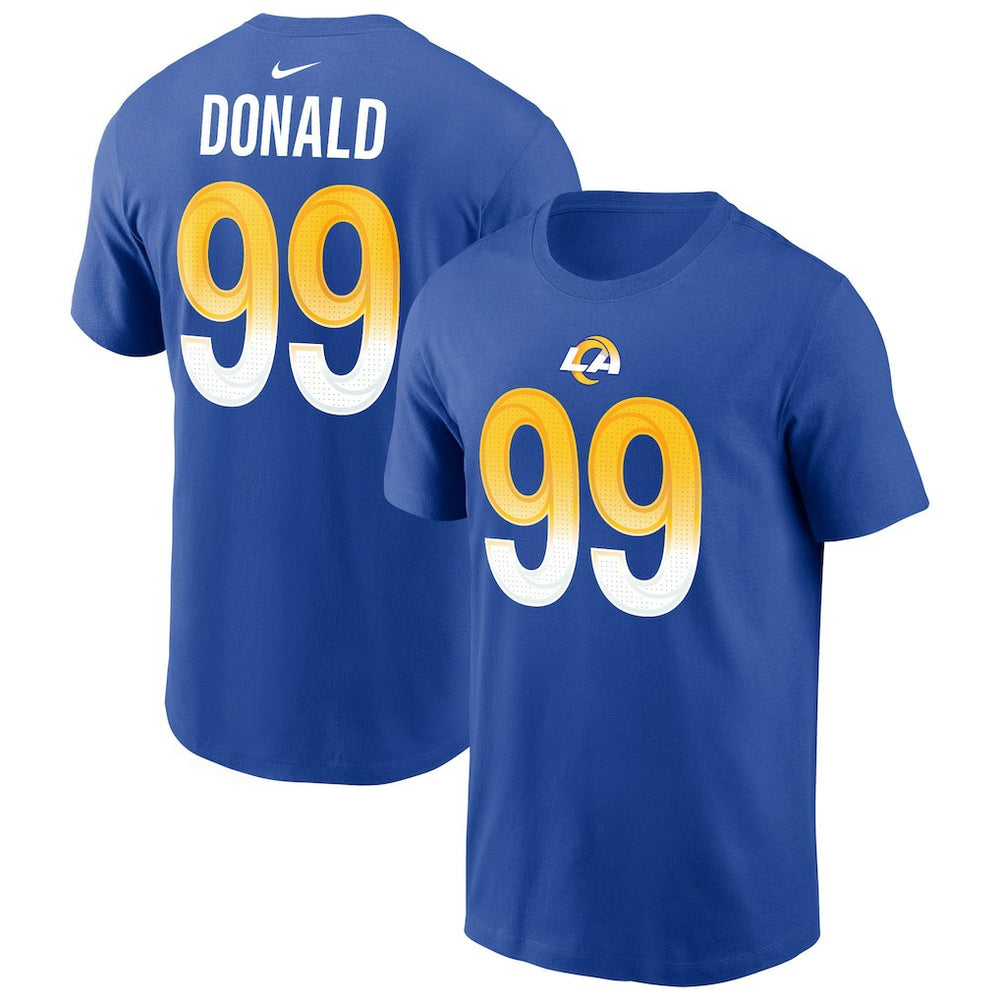 Aaron Donald Los Angeles Rams Player Name & Number T-Shirt Royal | Nike for Sale