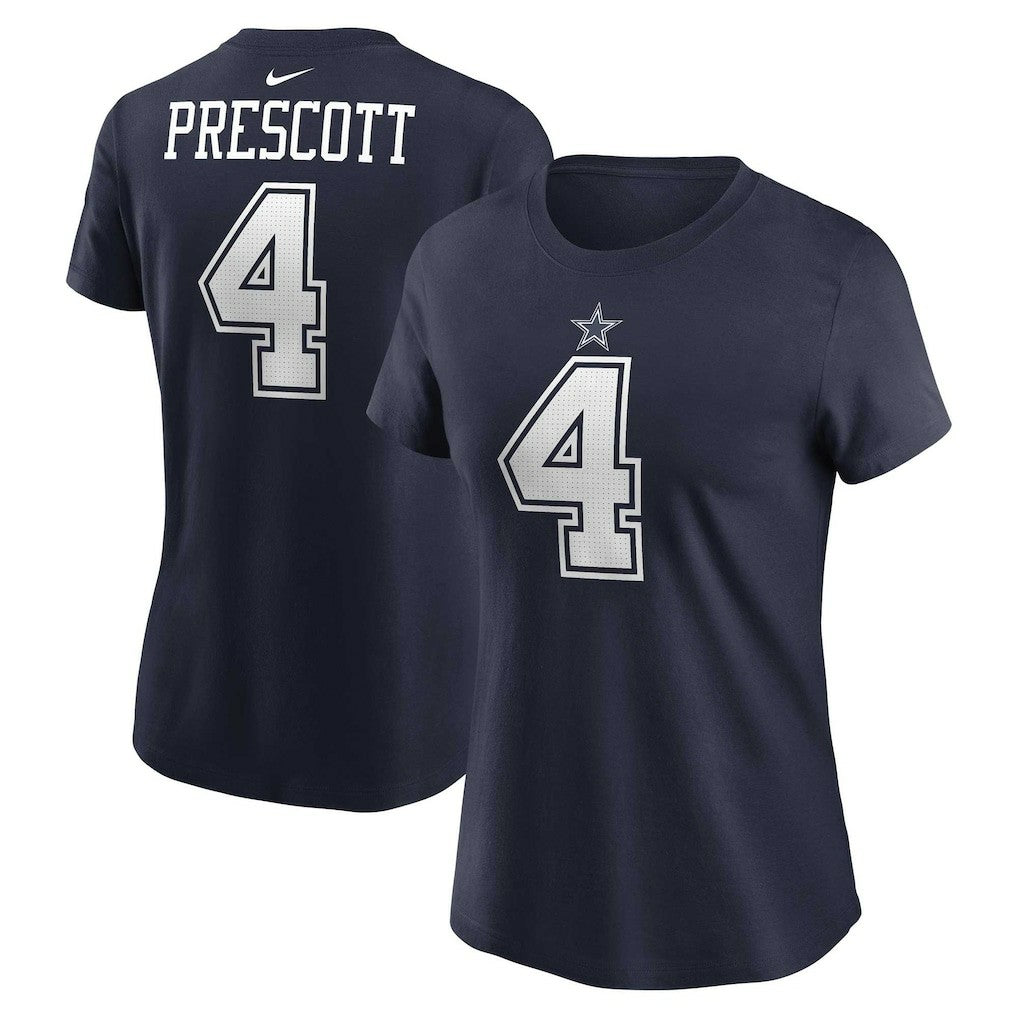 Dak Prescott Dallas Cowboys Women's Player Name & Number T-Shirt Navy | Nike for Sale