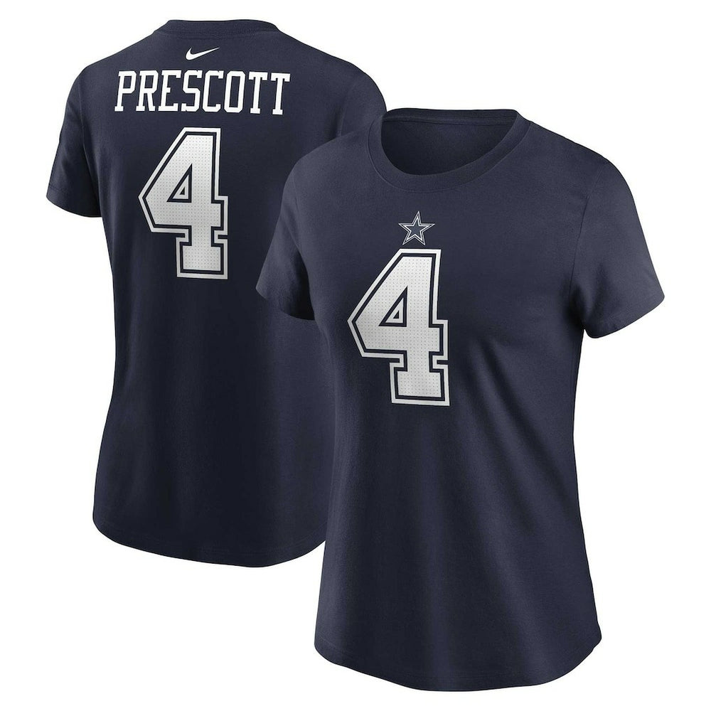 Dak Prescott Dallas Cowboys Women's Player Name & Number T-Shirt Navy | Nike for Sale
