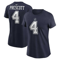 Dak Prescott Dallas Cowboys Women's Player Name & Number T-Shirt Navy | Nike for Sale