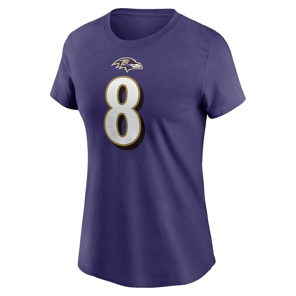Lamar Jackson Baltimore Ravens Women's Player Name & Number T-Shirt Purple | Nike for Sale