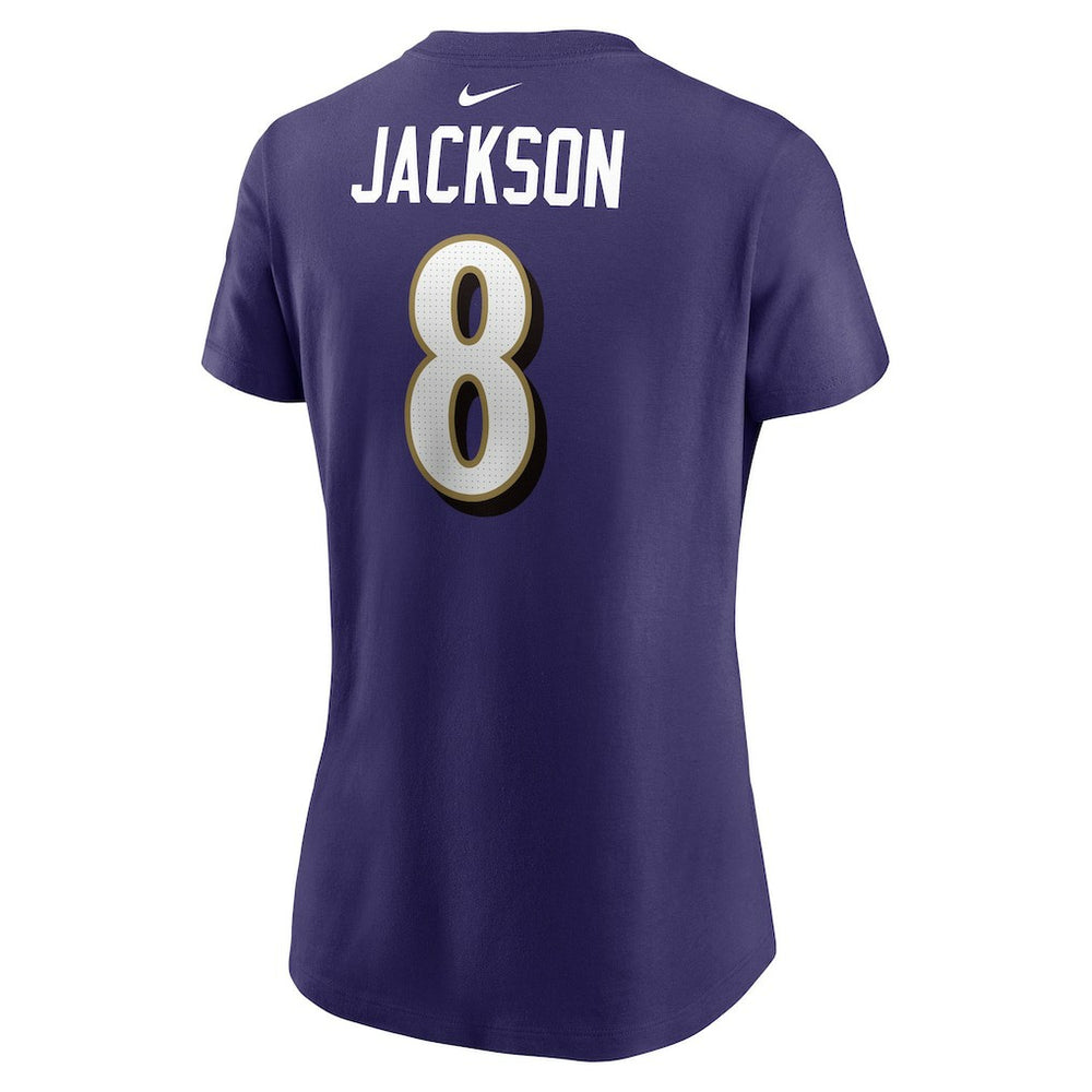 Lamar Jackson Baltimore Ravens Women's Player Name & Number T-Shirt Purple | Nike for Sale