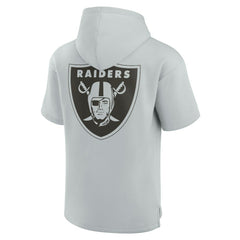 Las Vegas Raiders Unisex Elements Super Soft Fleece Short Sleeve Pullover Hoodie Gray | Fanatics