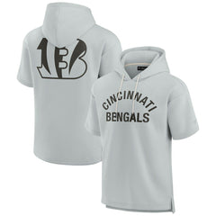 Cincinnati Bengals Unisex Elements Super Soft Fleece Short Sleeve Pullover Hoodie Gray | Fanatics