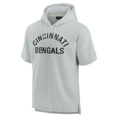 Cincinnati Bengals Unisex Elements Super Soft Fleece Short Sleeve Pullover Hoodie Gray | Fanatics