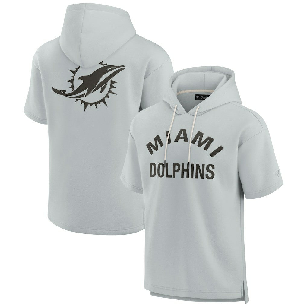 Miami Dolphins Unisex Elements Super Soft Fleece Short Sleeve Pullover Hoodie Gray | Fanatics