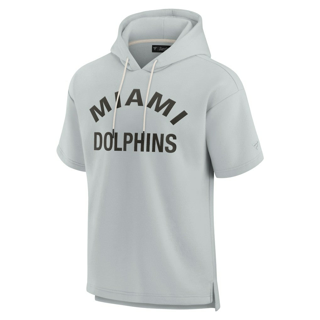 Miami Dolphins Unisex Elements Super Soft Fleece Short Sleeve Pullover Hoodie Gray | Fanatics