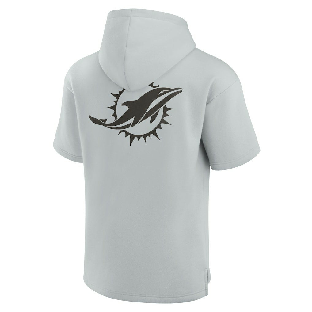Miami Dolphins Unisex Elements Super Soft Fleece Short Sleeve Pullover Hoodie Gray | Fanatics