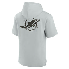 Miami Dolphins Unisex Elements Super Soft Fleece Short Sleeve Pullover Hoodie Gray | Fanatics