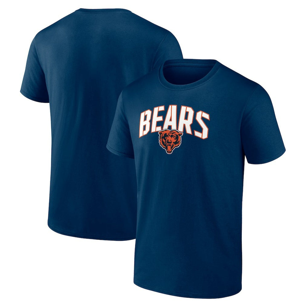 Chicago Bears Arched Kicker Stencil T-Shirt Navy | NFL