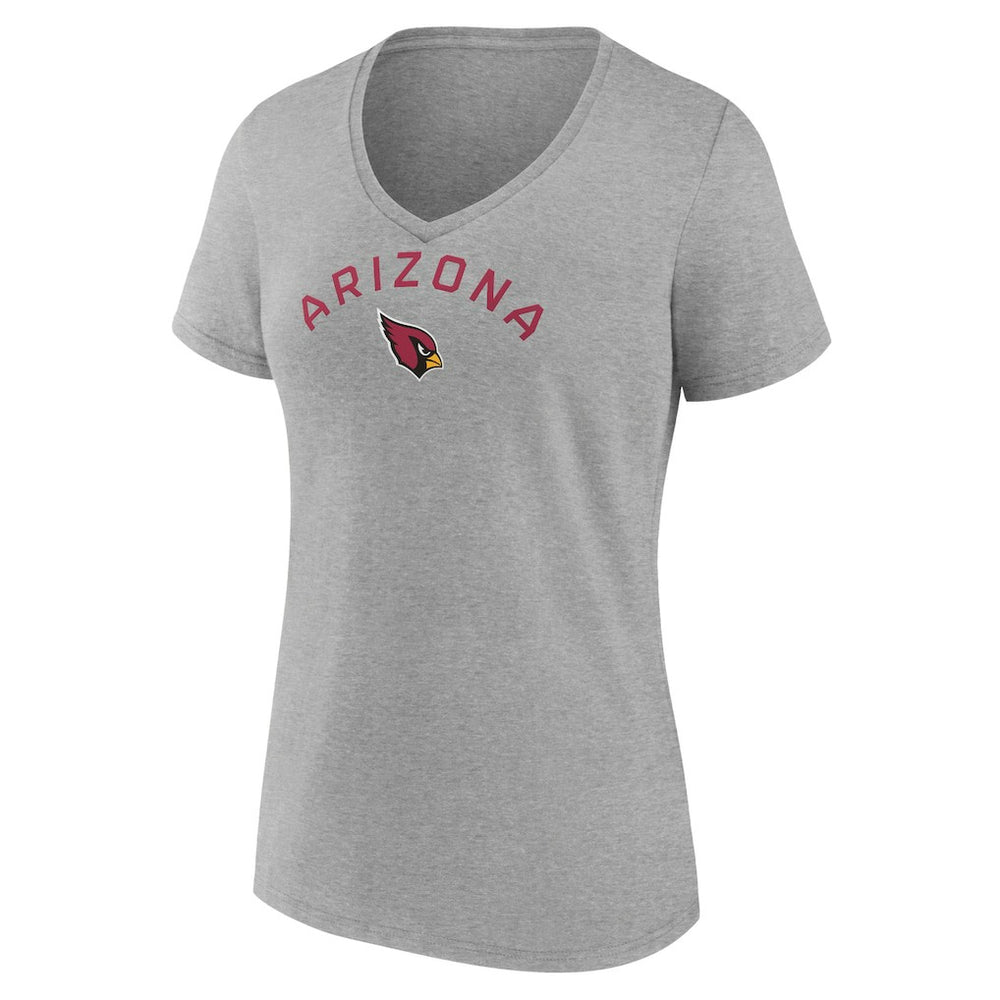 Arizona Cardinals Women's Team Arc V-Neck T-Shirt Heather Gray | NFL