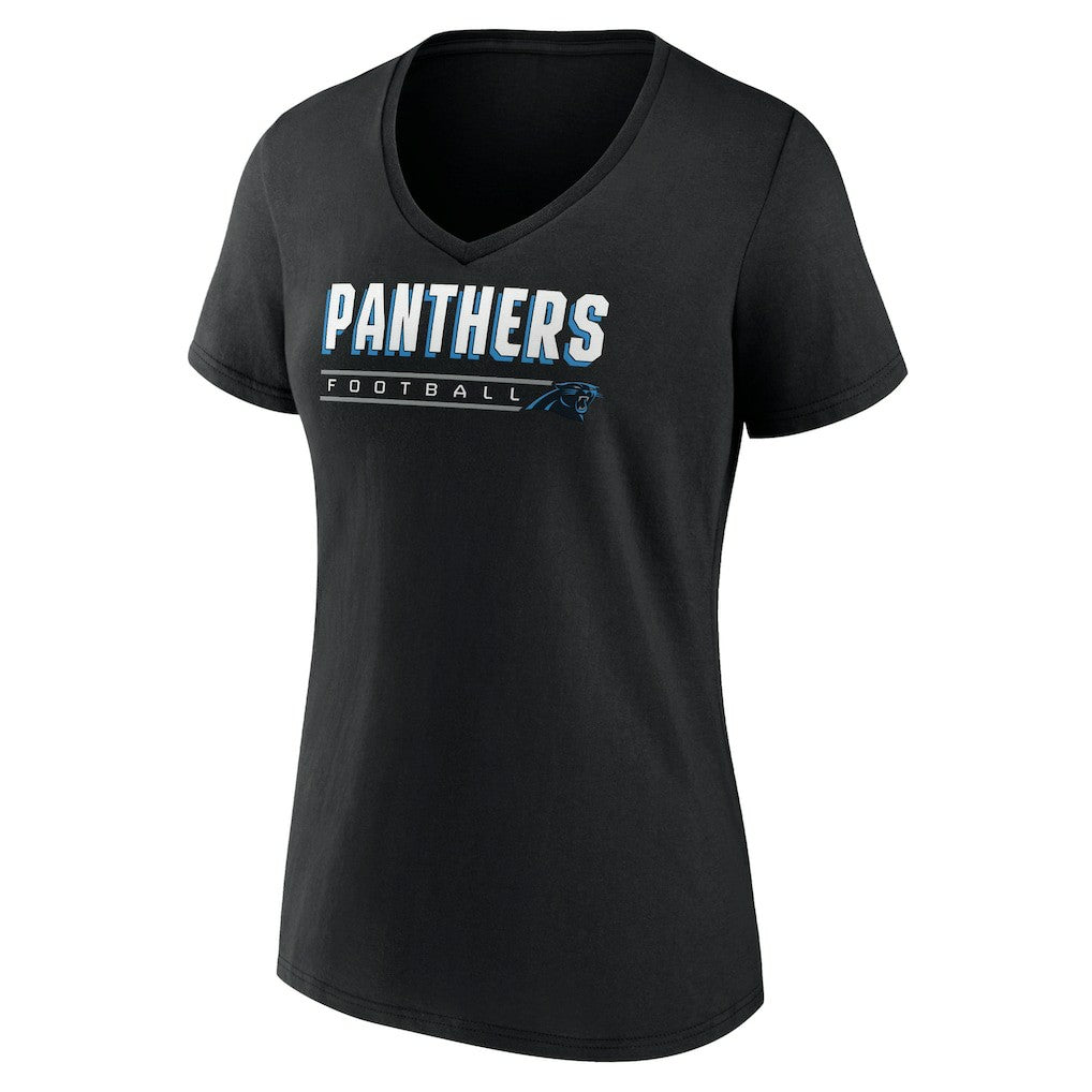 Carolina Panthers Women's Primary Play V-Neck T-Shirt Black | NFL