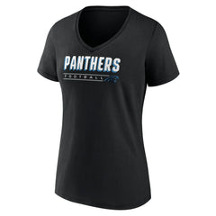 Carolina Panthers Women's Primary Play V-Neck T-Shirt Black | NFL