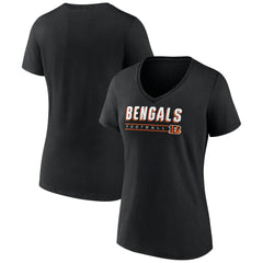 Cincinnati Bengals Women's Primary Play V-Neck T-Shirt Black | NFL