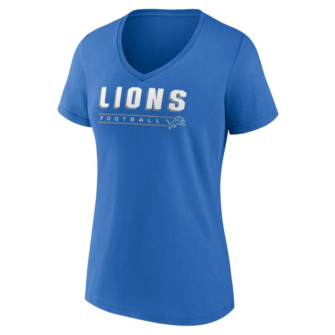 Detroit Lions Women's Primary Play V-Neck T-Shirt Blue | NFL