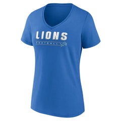 Detroit Lions Women's Primary Play V-Neck T-Shirt Blue | NFL