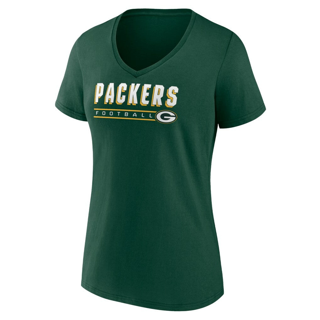 Green Bay Packers Women's Primary Play V-Neck T-Shirt Green | NFL