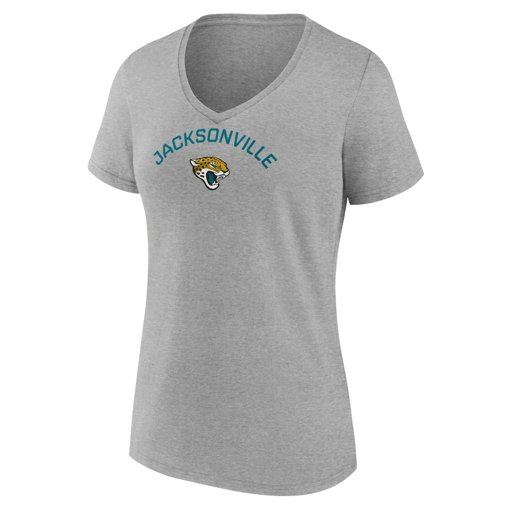 Jacksonville Jaguars Women's Team Arc V-Neck T-Shirt Heather Gray | NFL