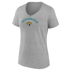 Jacksonville Jaguars Women's Team Arc V-Neck T-Shirt Heather Gray | NFL
