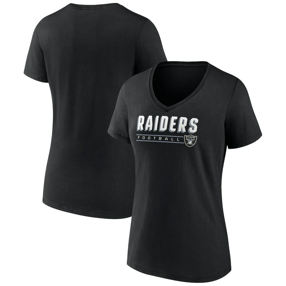 Las Vegas Raiders Women's Primary Play V-Neck T-Shirt Black | NFL