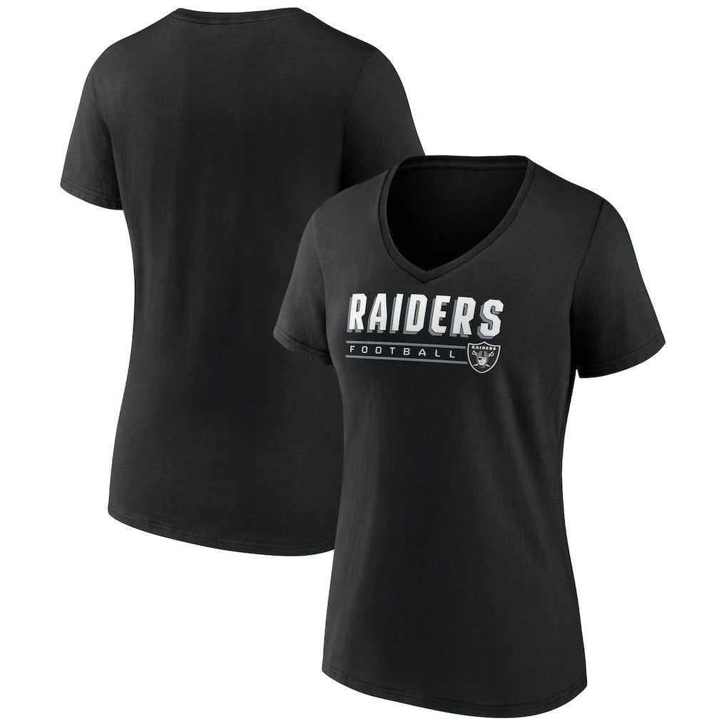 Las Vegas Raiders Women's Primary Play V-Neck T-Shirt Black | NFL