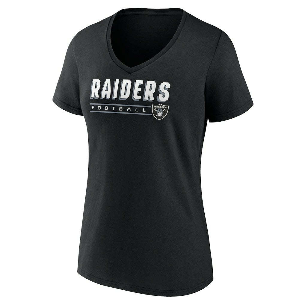 Las Vegas Raiders Women's Primary Play V-Neck T-Shirt Black | NFL