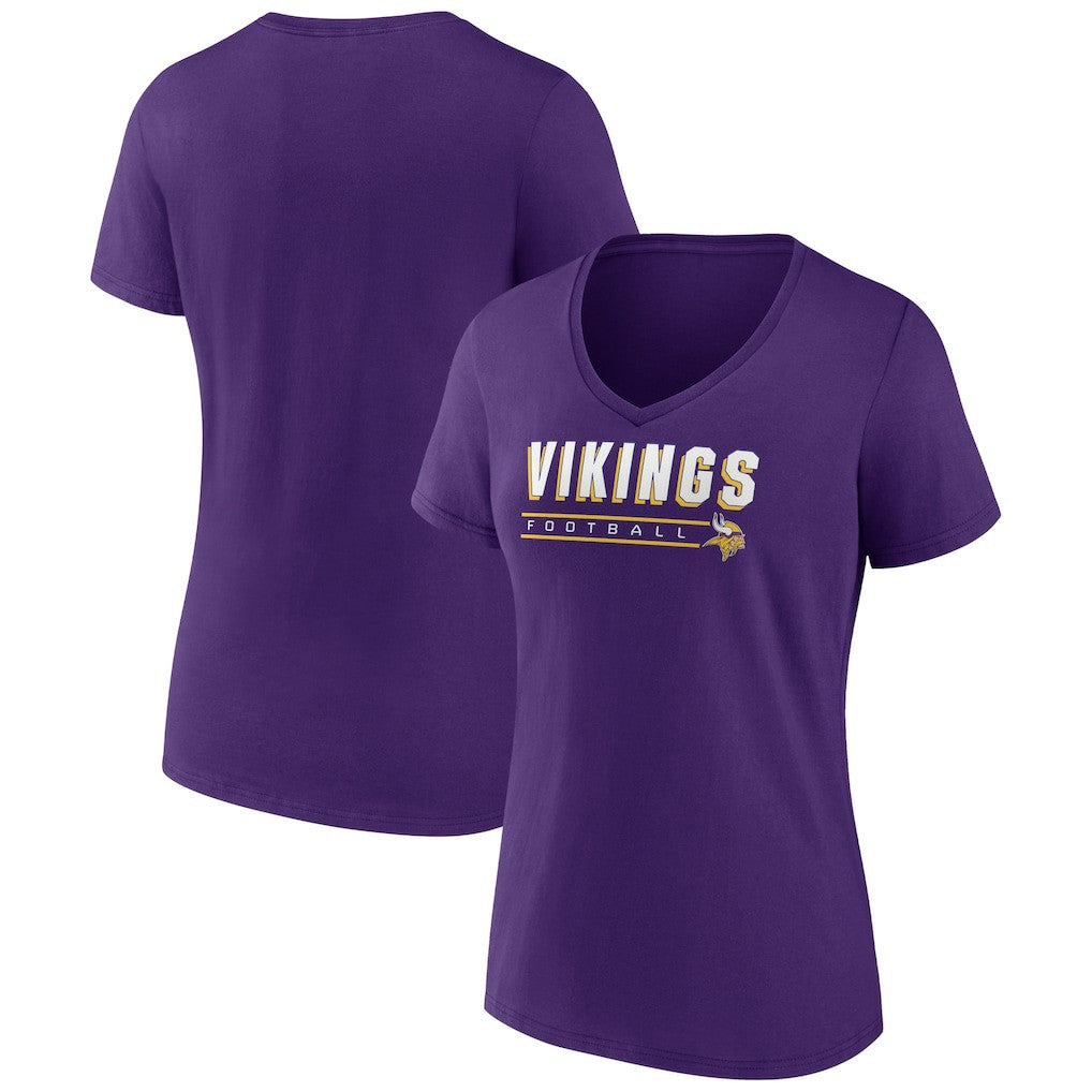 Minnesota Vikings Women's Primary Play V-Neck T-Shirt Purple | NFL