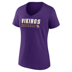 Minnesota Vikings Women's Primary Play V-Neck T-Shirt Purple | NFL