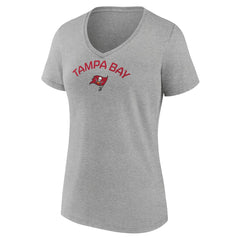 Tampa Bay Buccaneers Women's Team Arc V-Neck T-Shirt Heather Gray | NFL