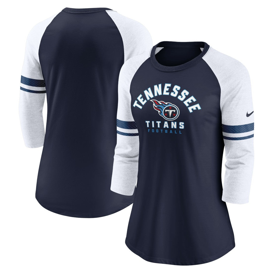 Tennessee Titans Women's Fashion 3/4-Sleeve Lightweight Raglan Fashion T-Shirt Navy | Nike for Sale