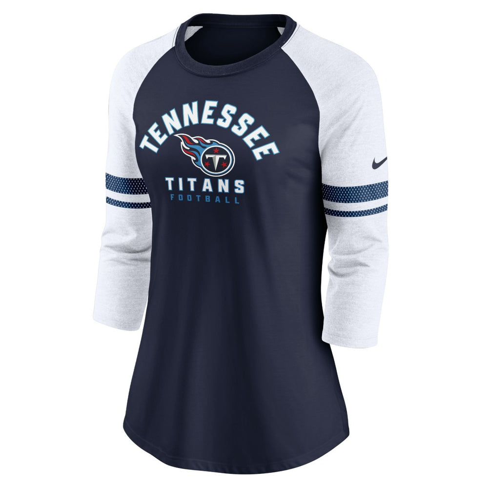 Tennessee Titans Women's Fashion 3/4-Sleeve Lightweight Raglan Fashion T-Shirt Navy | Nike for Sale