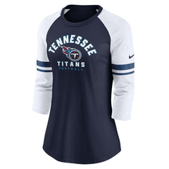 Tennessee Titans Women's Fashion 3/4-Sleeve Lightweight Raglan Fashion T-Shirt Navy | Nike for Sale