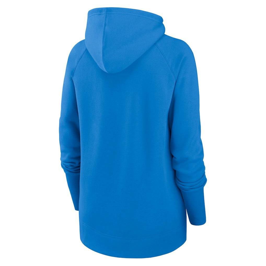 Los Angeles Chargers Women's Asymmetrical Raglan Full-Zip Hoodie Powder Blue | Nike for Sale